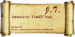 Janovics Timótea névjegykártya